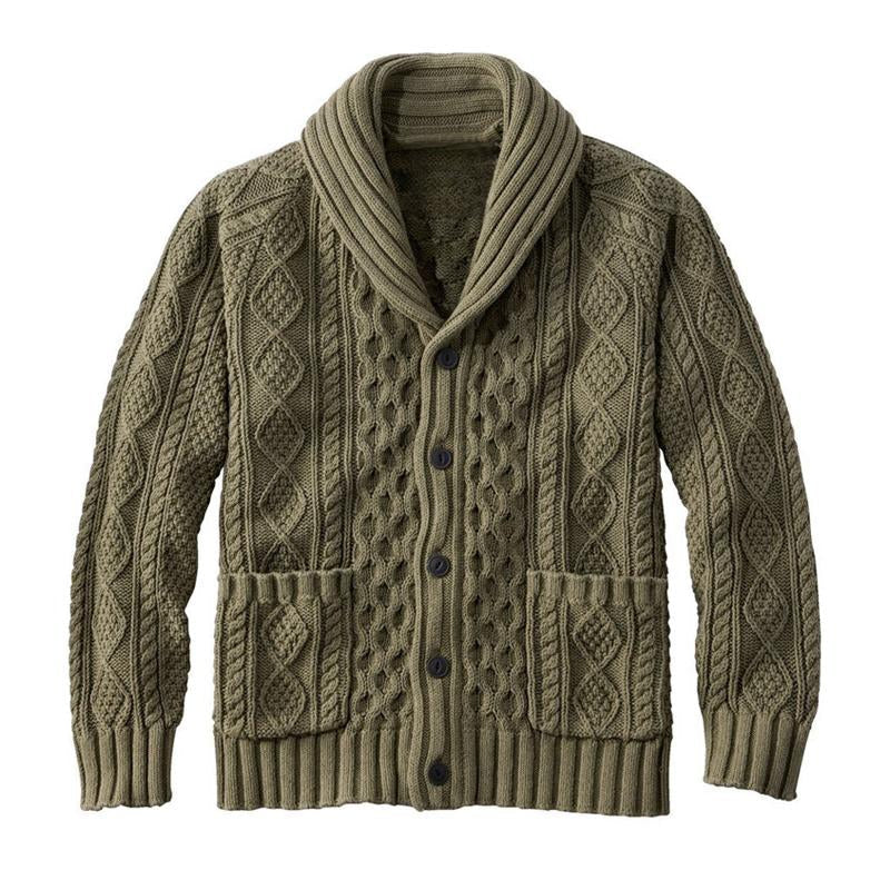 Men's Knitted Jacquard Retro Casual Cardigan Jacket