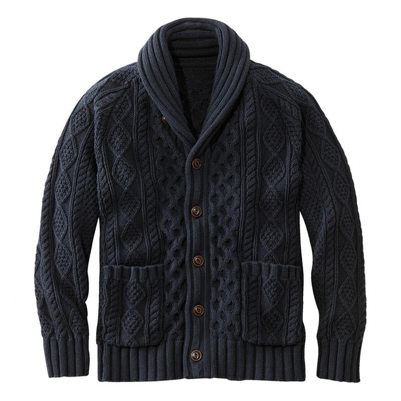 Men's Knitted Jacquard Retro Casual Cardigan Jacket