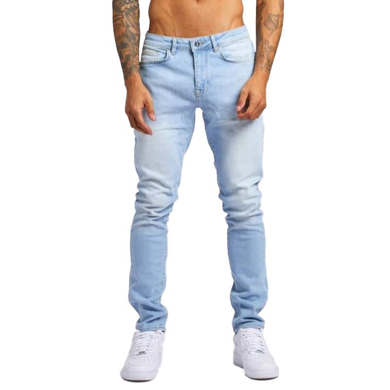 Men's Casual Washed Slim High Waist Jeans