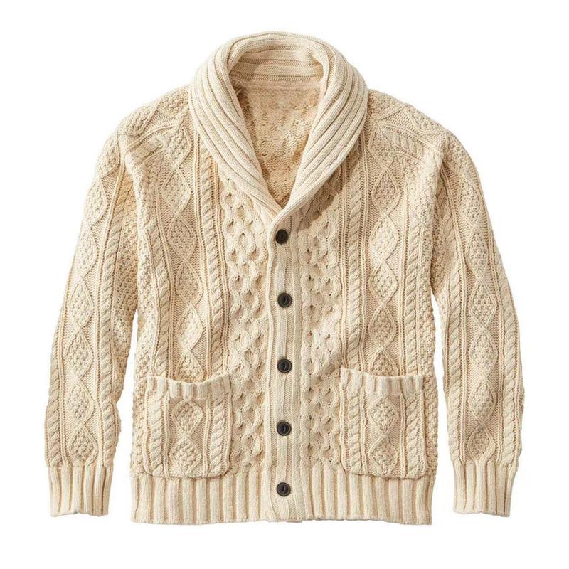 Men's Knitted Jacquard Retro Casual Cardigan Jacket