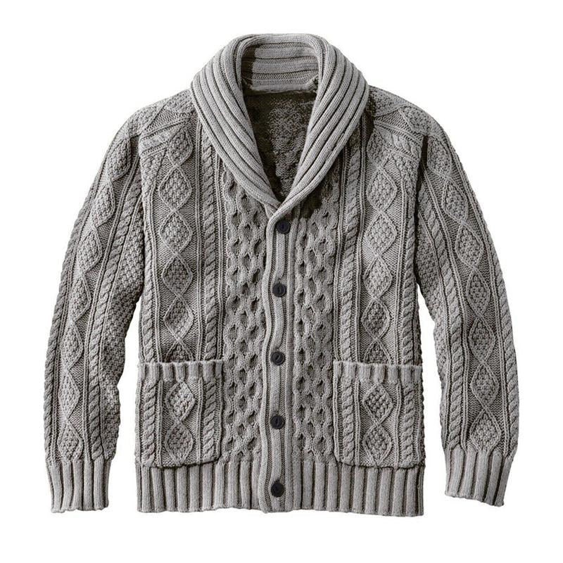 Men's Knitted Jacquard Retro Casual Cardigan Jacket