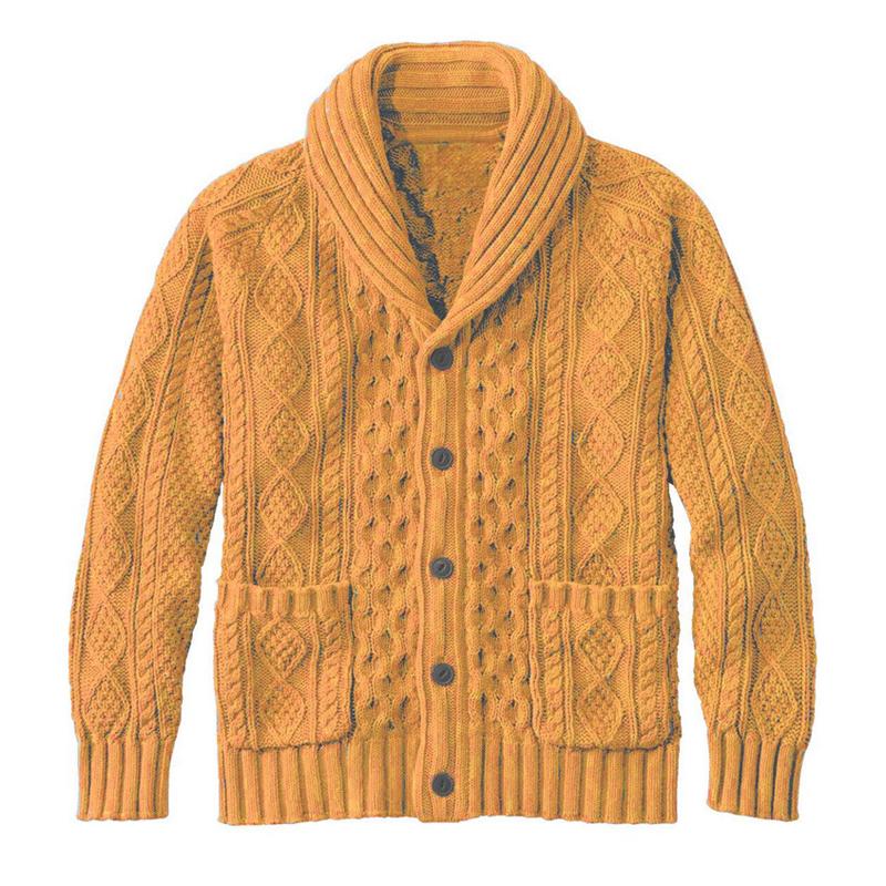 Men's Knitted Jacquard Retro Casual Cardigan Jacket