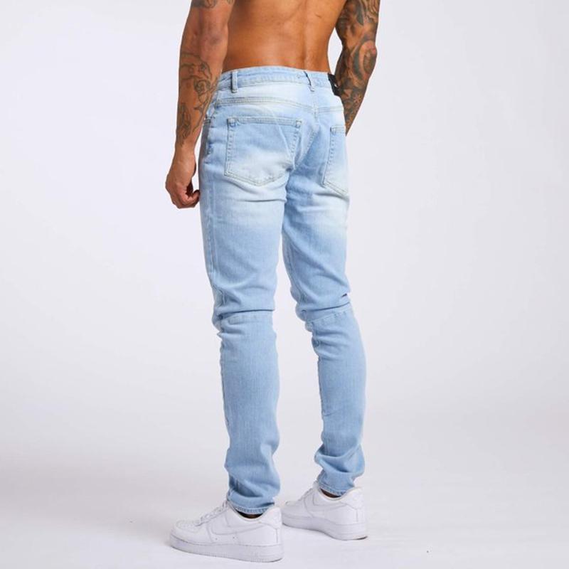 Men's Casual Washed Slim High Waist Jeans